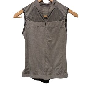 Louis Garneau Womens' Gray Sleeveless Cycling Jersey Quarter Zip Size Small